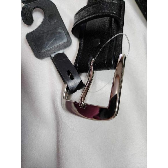Mens Black Leather Belt Size 60”-63 main image 5